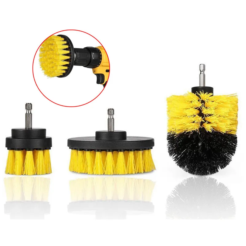 3 шт. 2/3. 5/4 дюймов желтая электрическая дрель щетка для плитки Grout Power Scrubber Tub Набор