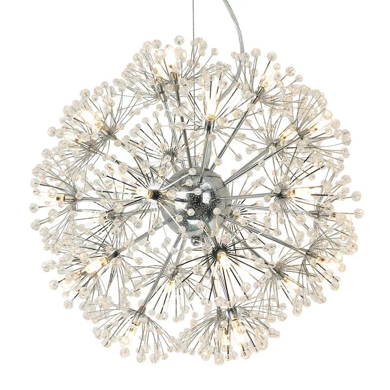 

Nordic personalized luxury romantic bedroom living room LED Crystal Pendant Light creative dandelion restaurant pendant lamp