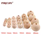 Бусины круглые из натурального дерева, 121416182025 мм, 20-100 шт.