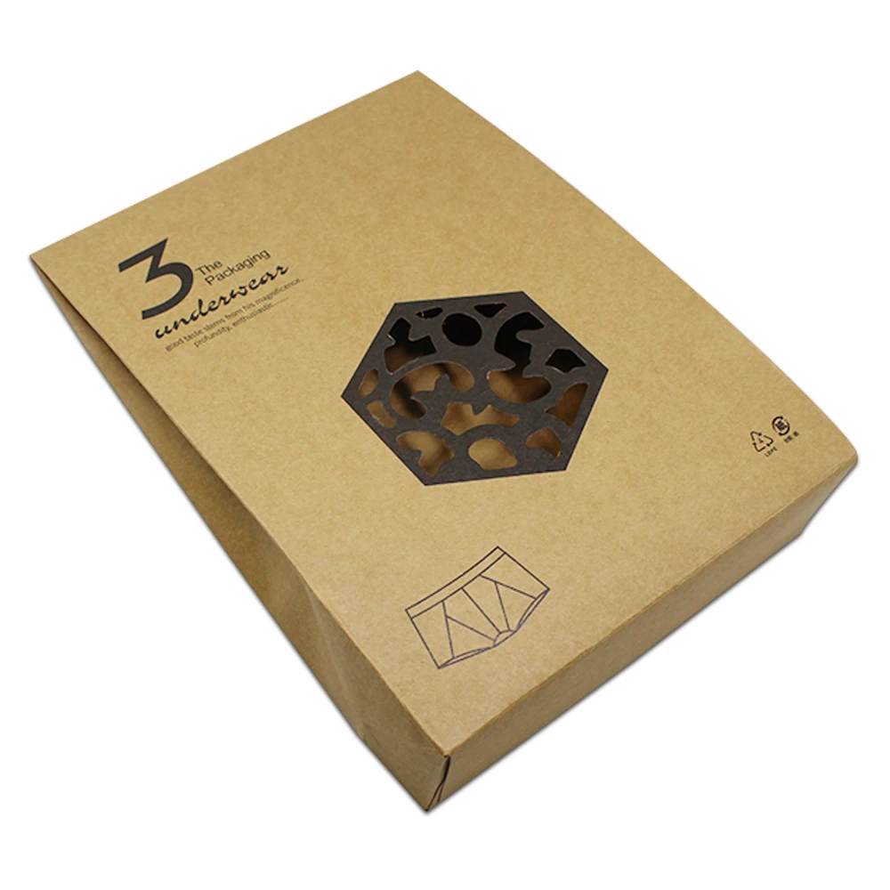 30 шт./лот крафт бумага коричневый выдалбливают мешок для нижнего белья/нижнее