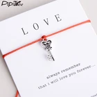Pipitree Сделано с любовным сердцем брелок браслет удача Красная Нить пожелания браслеты для влюбленных женщин украшения на день рождения, свадьбу подарок