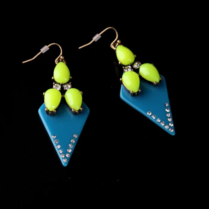 Новые дизайнерские ювелирные изделия 2017 года яркие цветные треугольные серьги