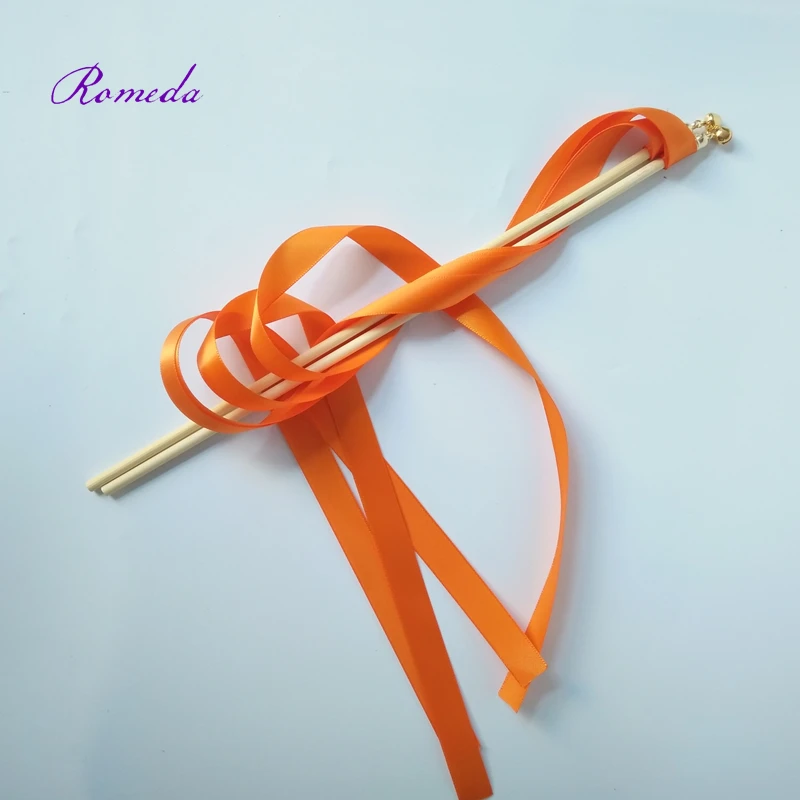 Самые популярные палочки из оранжевой свадебной ленты 50 шт./лот для украшения