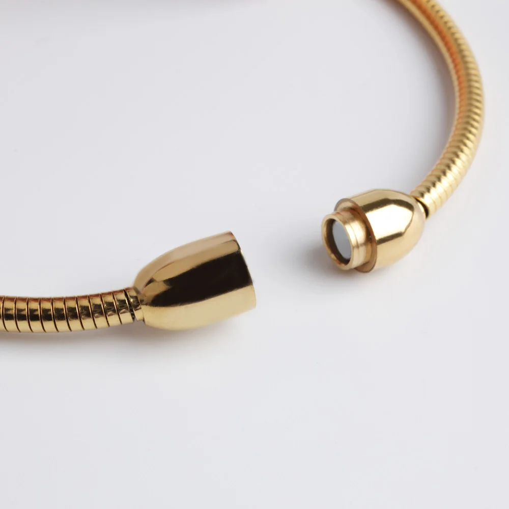 FINE4U B112 Love Snake Chain Bracelet &amp Bangle 316L Stainless Steel Charm Bracelets 2019 Fashion Magnet Clasps | Украшения и