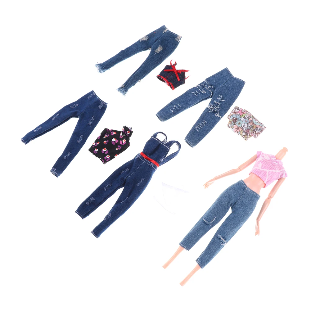 Милый подарок для девочки ручной работы Модный комплект из синих джинсов