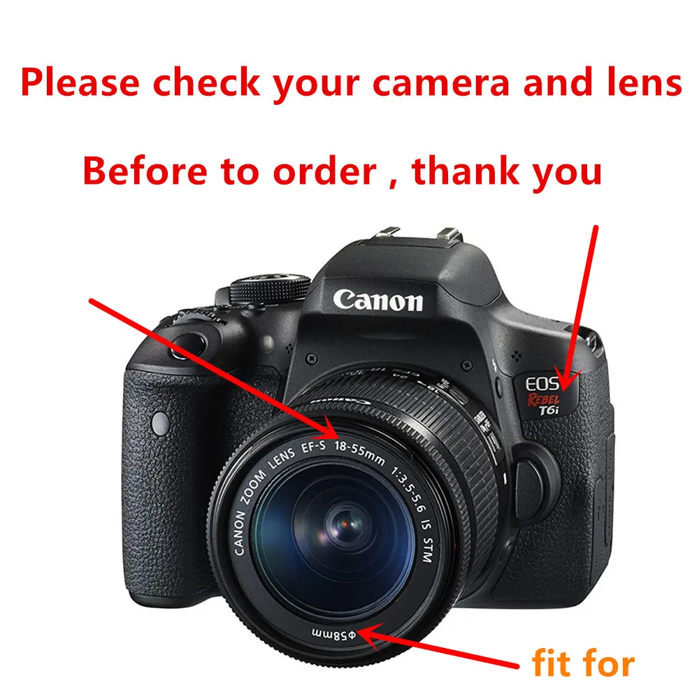 Full Protect Kit Screen Protector Camera case bag UV Filter Lens hood Cap pen Blower for Canon EOS 750D T6i with 18-55mm lens |