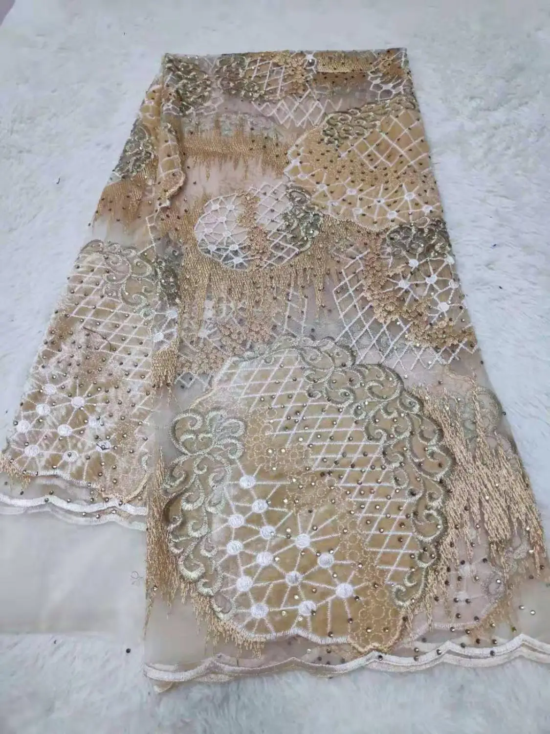 New design velvet ring with rhinestones African lace fabric flat embroidery French net Nigerian suitable for wedding dresse | Дом и сад
