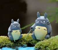 micro landscape hayao miyazaki totoro fishing totoro landscaping cartoon fish tank set ornament