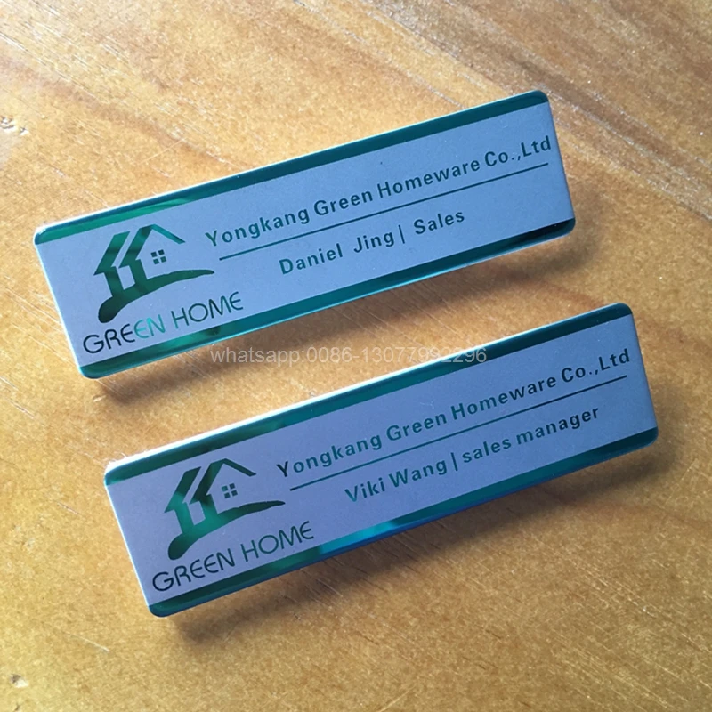 80 шт./лот неодимовый магнит бейдж с именем персональный сотрудник Лазерная