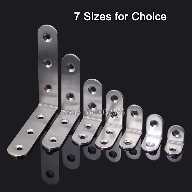 Quality 10pcs stainless steel furniture corner brackets 90*90mm angle plate metal connection parts K94 | Обустройство дома