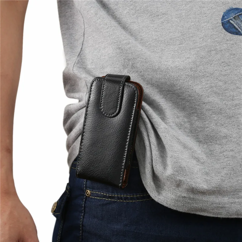 Модный мужской поясной клатч для iPhone 13 12 11 из натуральной кожи с магнитным креплением X XS XR MAX.