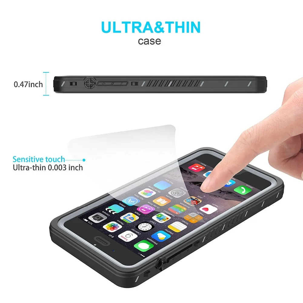 

For iPhone 7 8 Waterproof case life water Shock Dirt Snow Proof Protection for iPhone 7 8 Plus With Touch ID Case Cover