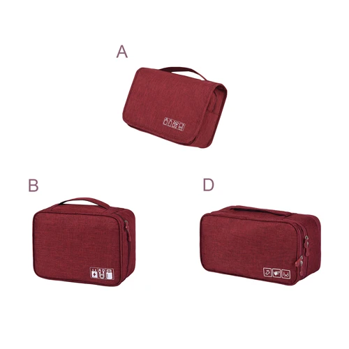 ABD Wine Red Bag Модная косметичка для путешествий, набор для женщин и мужчин, нижнее белье, обувь, туалетные принадлежности, косметичка, цифровой кабель, провод, гаджет, органайзер, аксессуары - Цвет: ABD Wine Red Bag