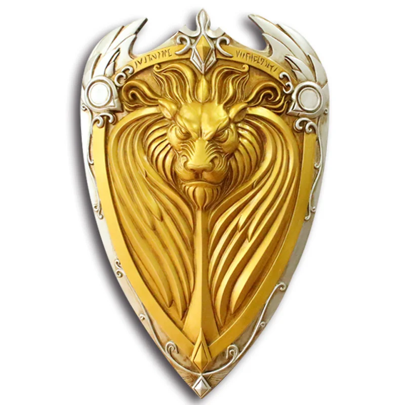 

[Funny] 1:1 Scale 61cm simulation WOW King Llane Lion Shield resin weapons model adult children cosplay toys collection gift