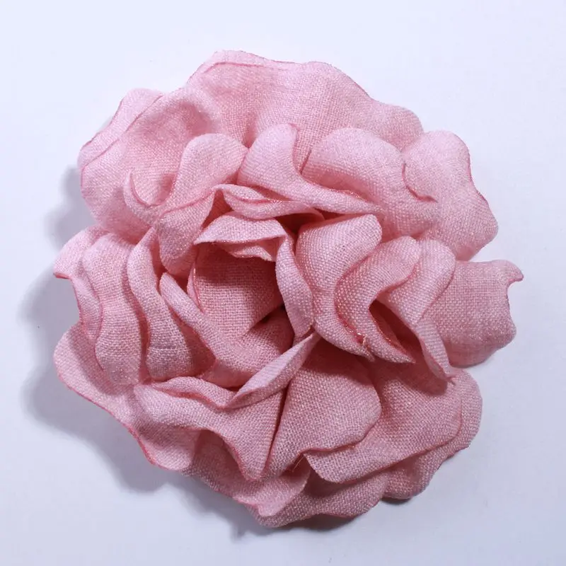 Dusty Pink 10 шт., 8 см, 3 дюйма, модные корейские цветы из пеньковой ткани для волос на заколках, прекрасный цветок камелии для повязки на голову, выберите цвет - Цвет: Dusty Pink