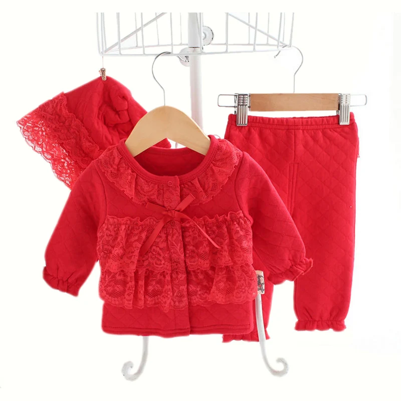 Одежда для маленьких девочек Топ штаны и шапка новорожденных с изображением леса