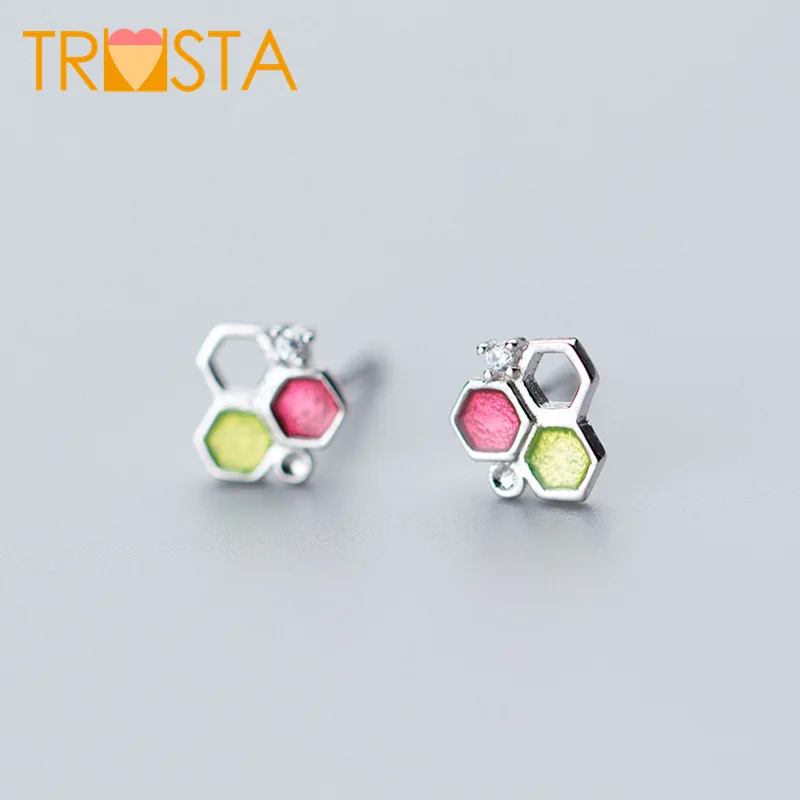 Trusta 100% 925 Настоящее серебро пробы ювелирные изделия 7 мм X шестигранные
