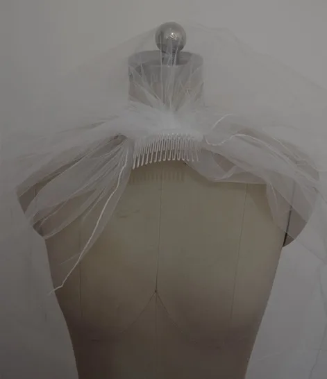 

330 cm Long Velos De Novia Wholsale Simple White Ivory Tulle For Bridal Wedding Veil Wedding ACCESORIES Comb OV0004