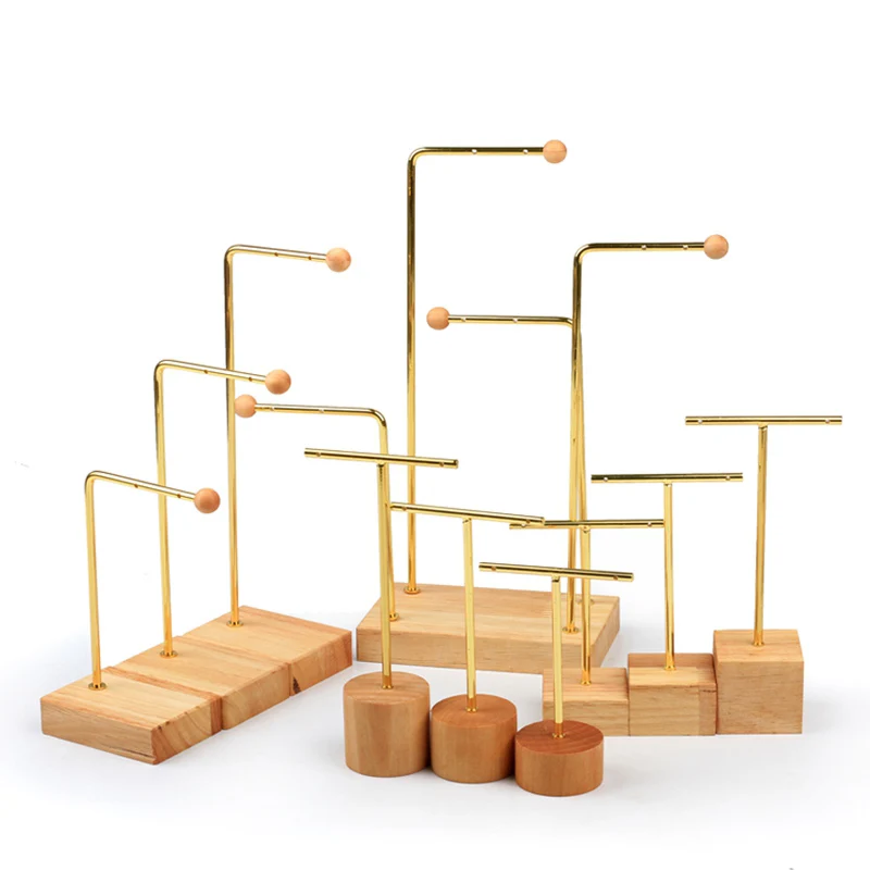 Новая серьга держатель кованый железный стад из массива дерева подставка для