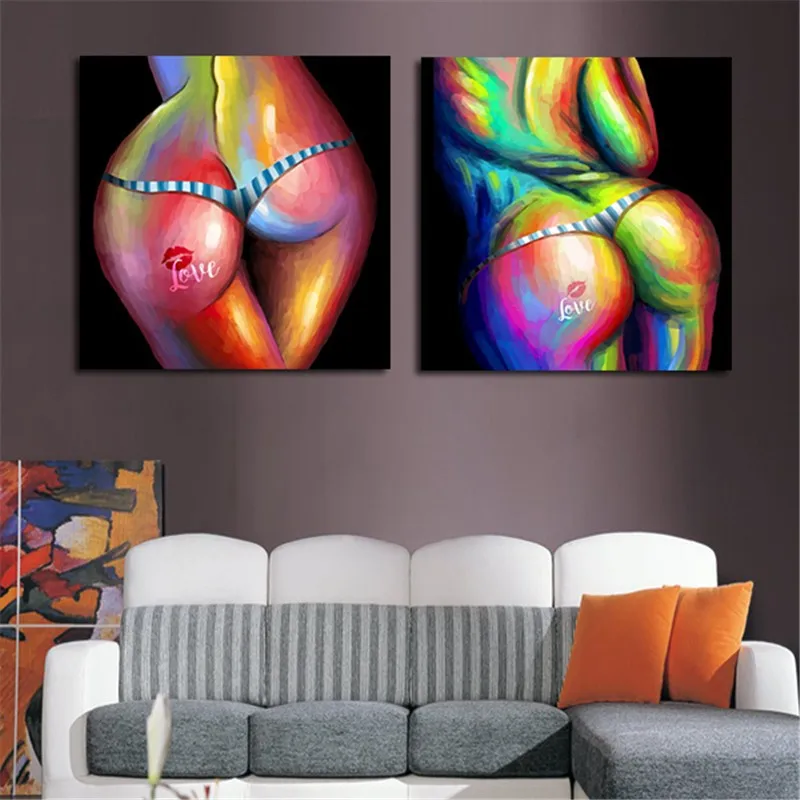 2 самолета холст живопись настенное искусство картина Голая девушка абстрактная