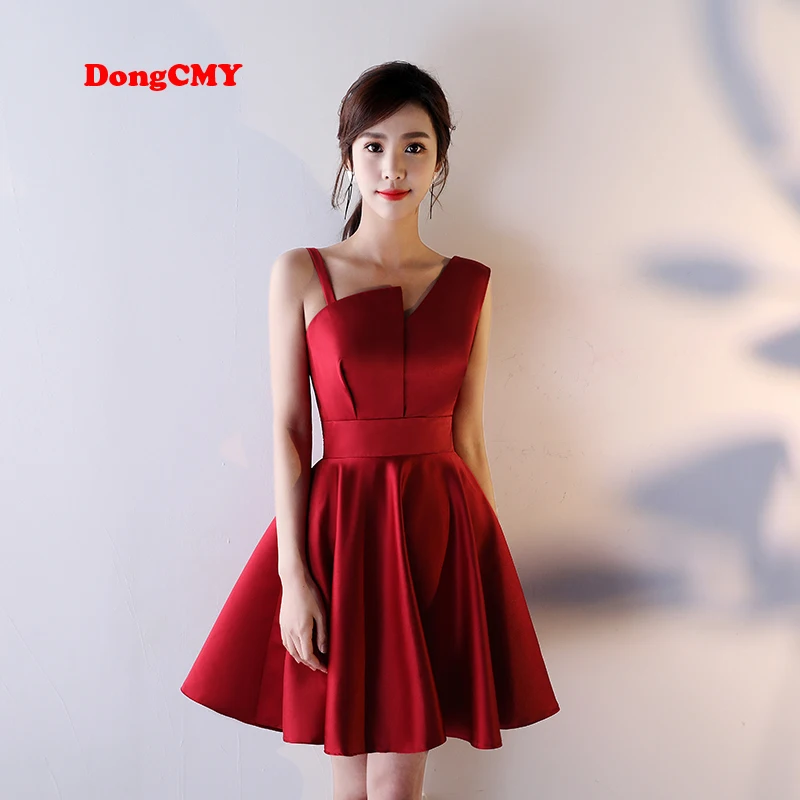 

2022 NEW ARRIVAL SEXY SHORT COCKTAIL DRESS DONGCMY ONE SHOULDER MINI WINE WOMEN PARTY ROBES DE BAL ABITI DA SERA