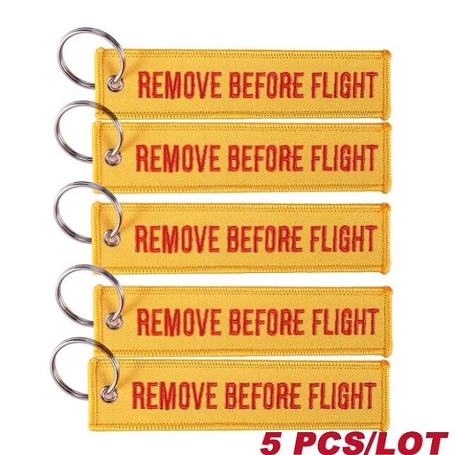 Orange Red Remove Before Flight Chaveiro тег брелок с вышивкой брелок для ключей для авиации OEM Брелоки ювелирные украшения Чемодан бирка в виде брелка для ключей, 5 шт./лот - Цвет: Orange Red