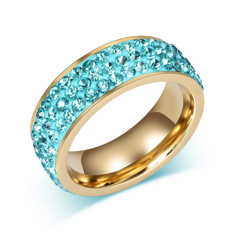 Blitheyo Новинка 2017 года со стразами Кольца для Для женщин и человек кубический