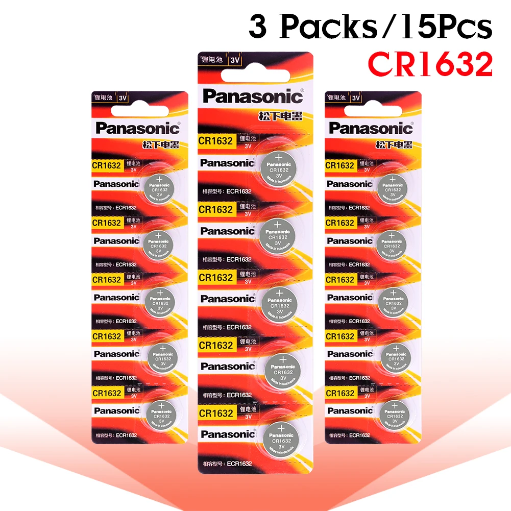 Panasonic CR1632 кнопка 15 x батареи для монет CR1632 автомобильный пульт дистанционного управления электрическая сигнализация 3 В литиевая батарея для основной доски игрушки