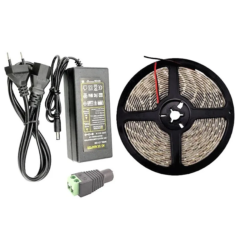 

Гибкая светодиодная лента 5630 smd 300, 12 В постоянного тока, 5 м, 60 светодиосветодиодный, s/m, садовая лампа, 6 А, 12 В переменного тока, адаптер питани...