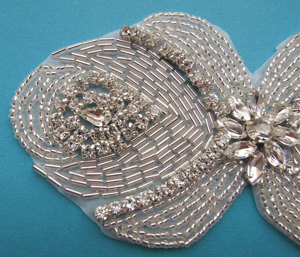 (30 шт.) оптовая продажа серебряных кристаллов с бусинами для невесты аппликация