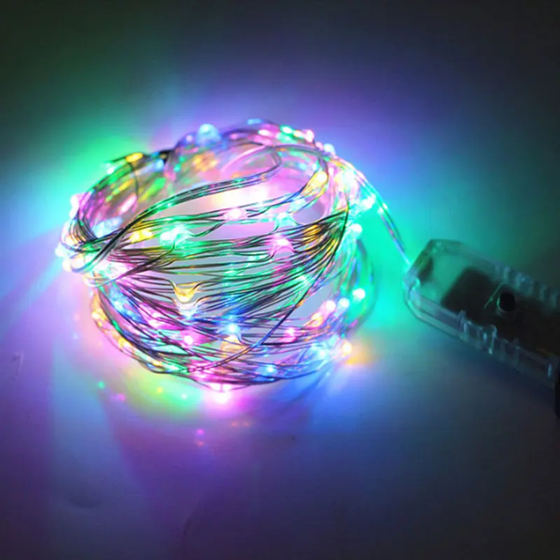 RGB Светодиодный светильник 5/10 м 50/100 светодиодный USB огни на дистанционном управлении серебряная проволока Волшебные гирлянды для свадьбы Рождество праздник декоративные светильники - Испускаемый цвет: RGB