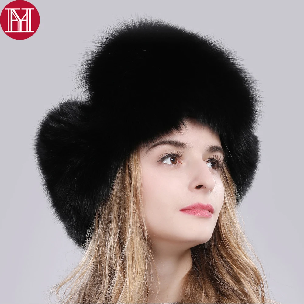Лидер продаж 2021 зимняя шапка из русского натурального Лисьего меха качественная