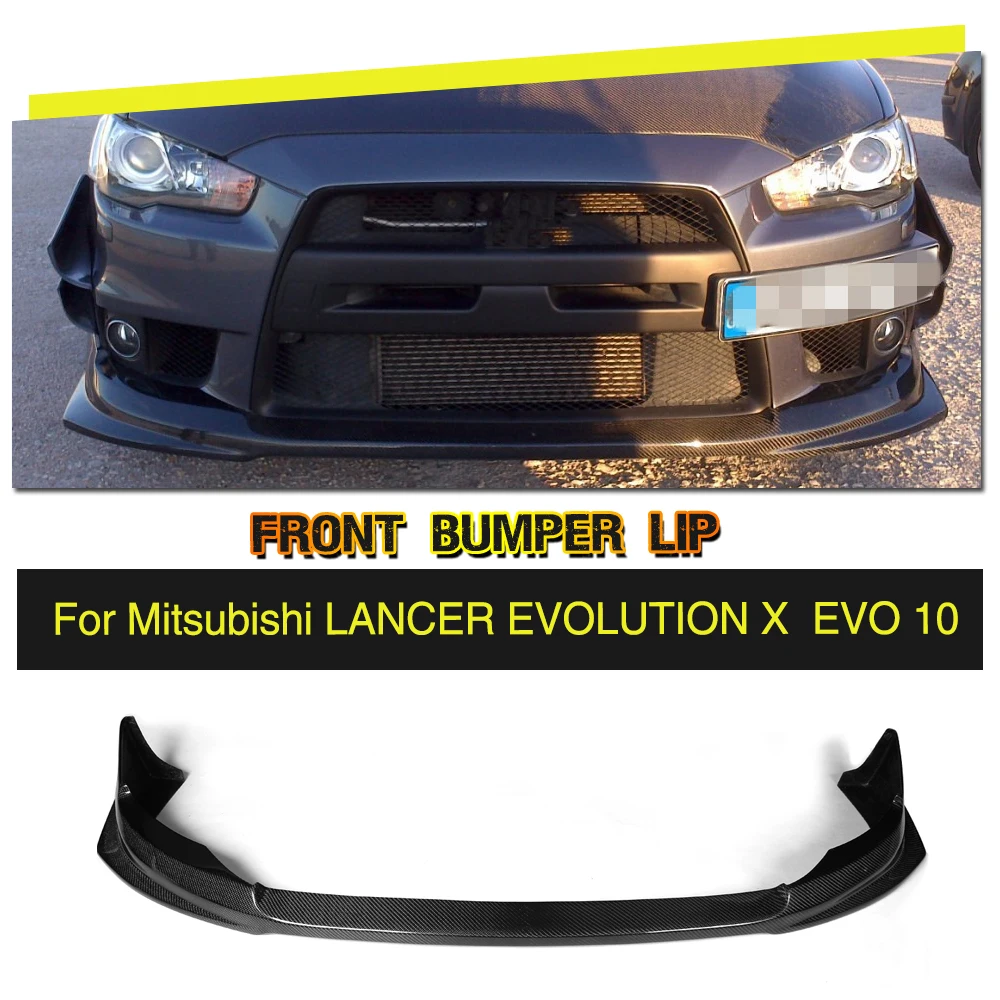Автомобильный передний бампер из углеродного волокна спойлер для Mitsubishi Lancer ex EVO