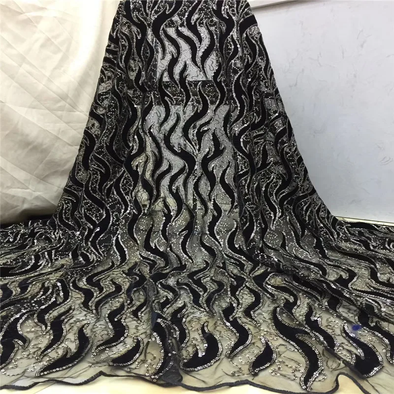 

Madison Gold Nigerian Velvet Lace Fabric French Tulle Lace Fabric 2021 High Quality African Lace Wedding Fabric For Dress