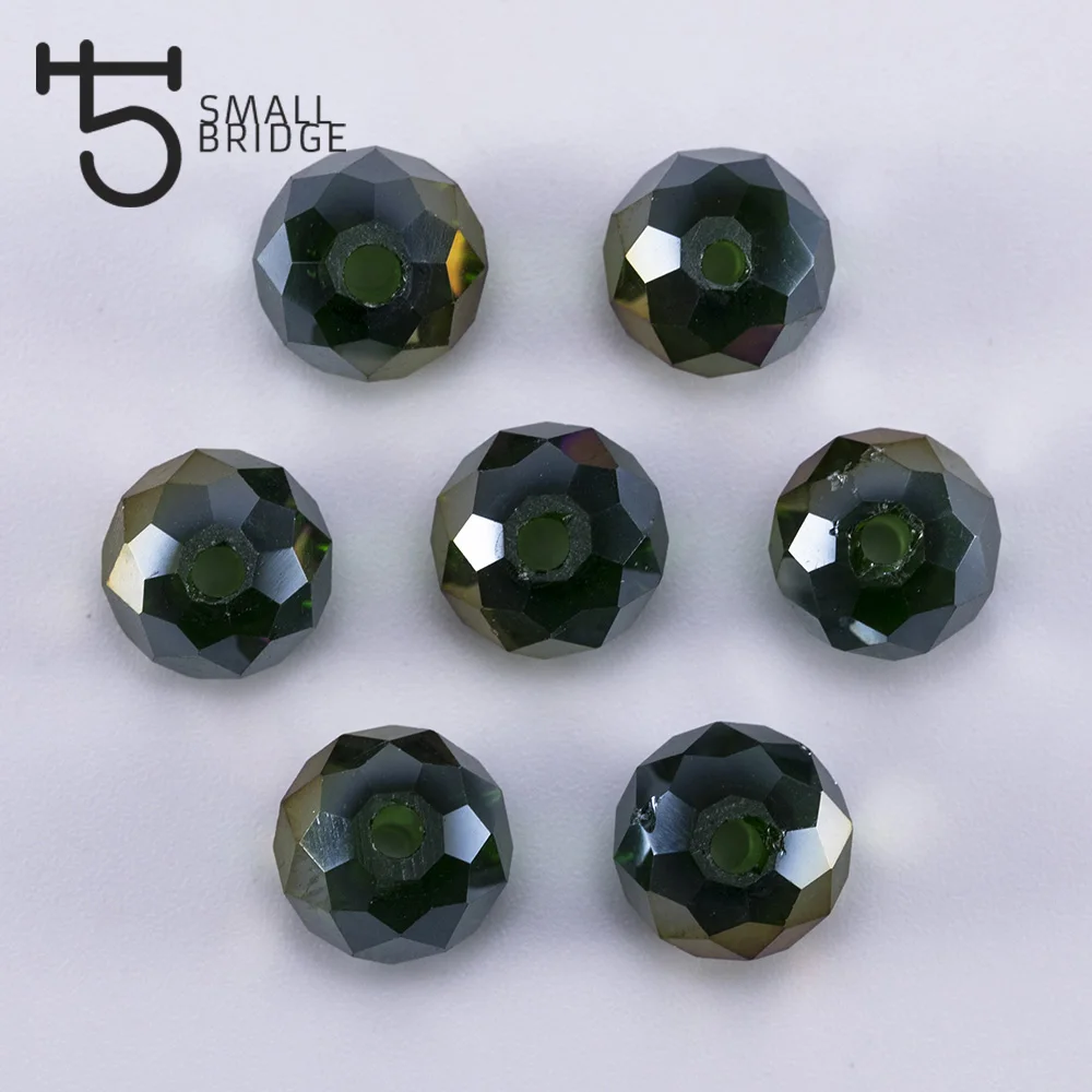

6mm Austria Dark Green Crystal Rondelle Beads Diy Accessories for Jewelry Earring Making Pearls Loose Glass Faceted Beads Z145
