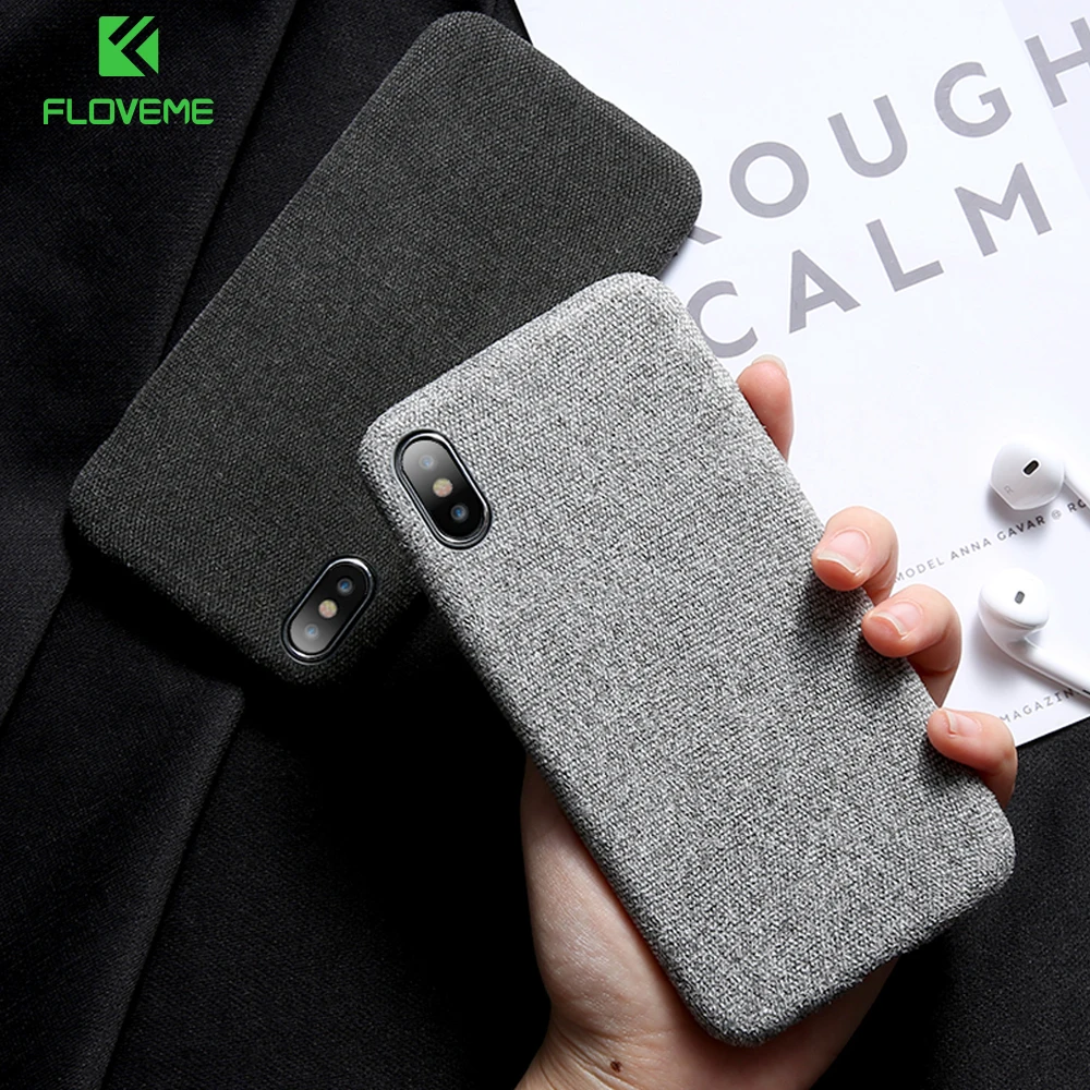 FLOVEME Silicone Ultra Thin Case For iPhone X 10 XR XS Max Soft Cloth Texture 7 8 Plus 6 6S Cover |