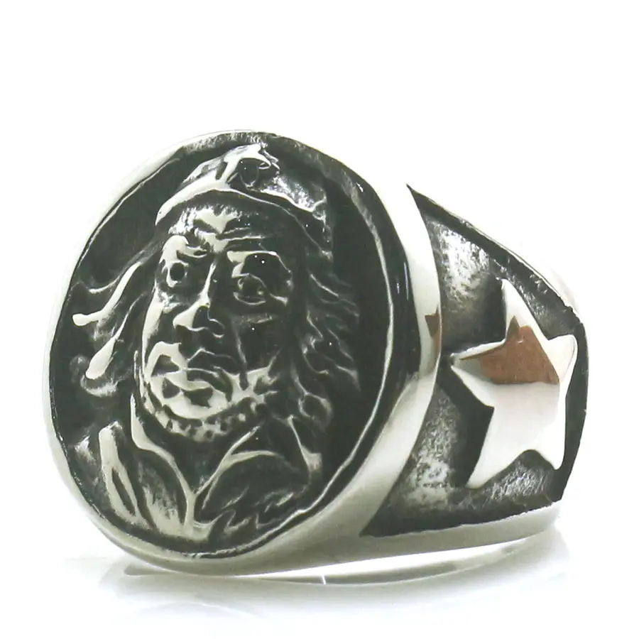 Mens Boys 316L Stainless Steel Cool Cuban Hero Guevara Star Ring | Украшения и аксессуары
