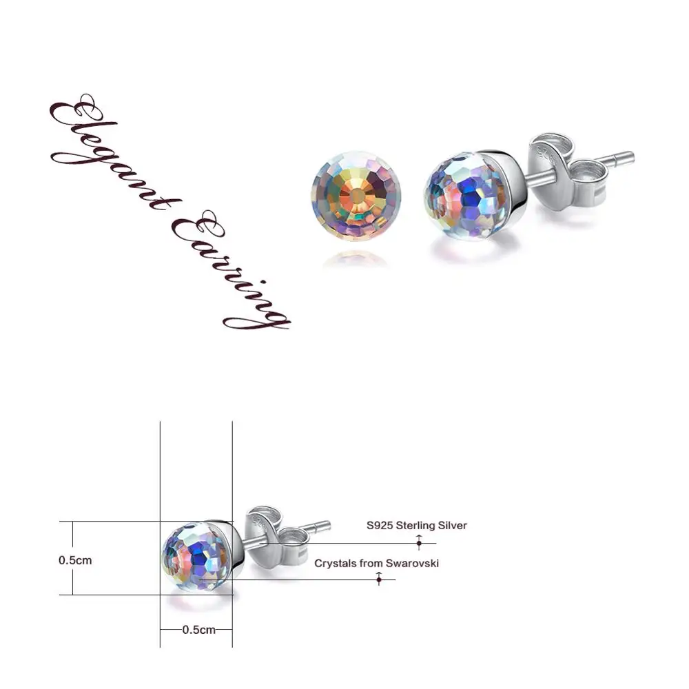 Cdyle 925 пробы серебряные серьги гвоздики украшенные кристаллами крошечные boucles