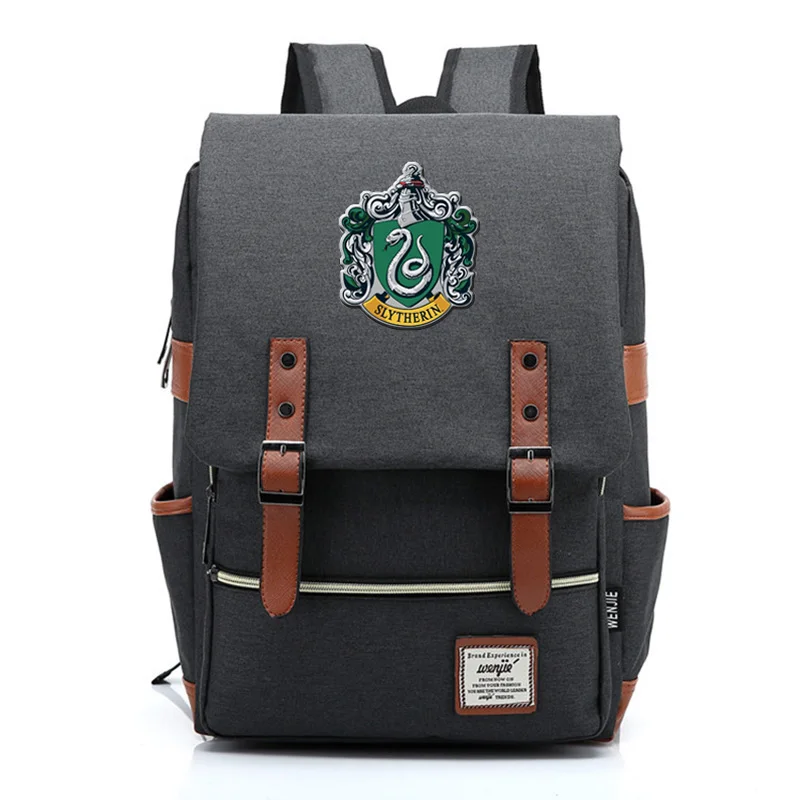 Новая школьная сумка Hufflepuff Ravenclaw Slytherin Gryffindor для мальчиков и девочек, школьные сумки для подростков, Холщовый женский рюкзак, мужской рюкзак - Цвет: 19