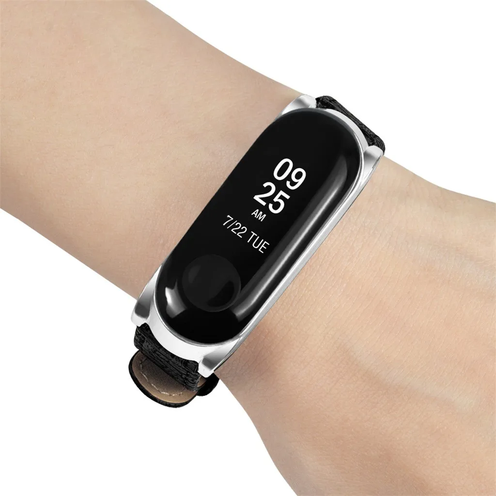 Кожаный ремешок с тканым узором для Xaio mi Band 3, сменный ремешок на запястье Xao mi Xio mi Xiao mi band bnad3, ремешок на запястье