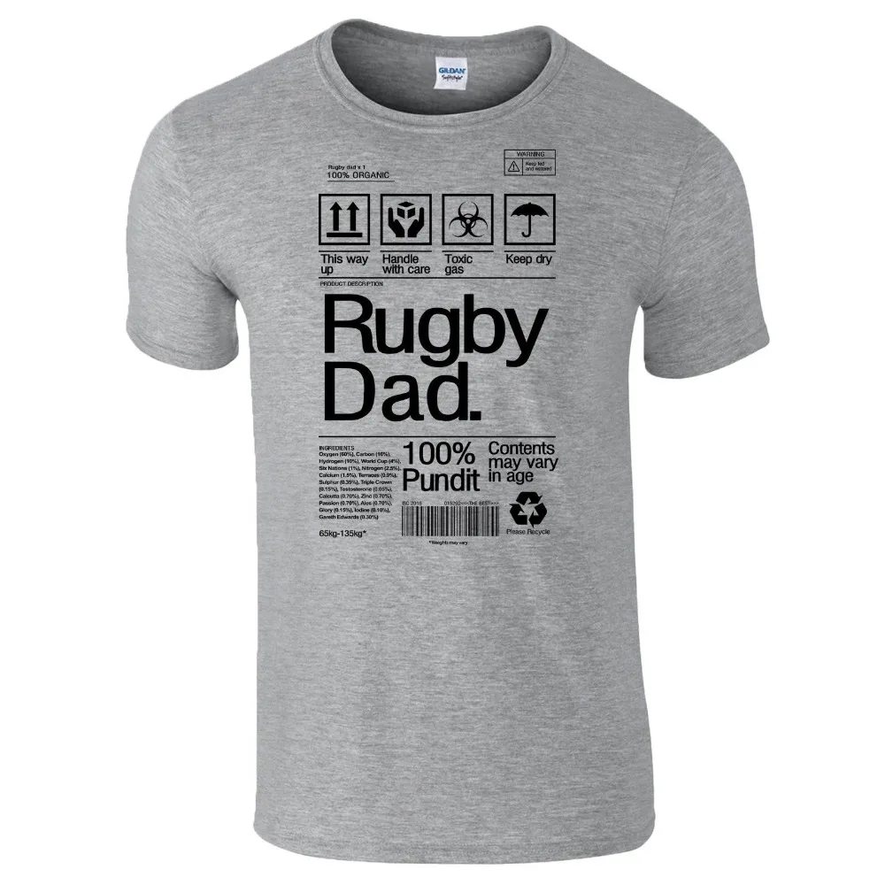 Стильные модные мужские повседневные футболки Rugbyer Dad продукция этикетка на День