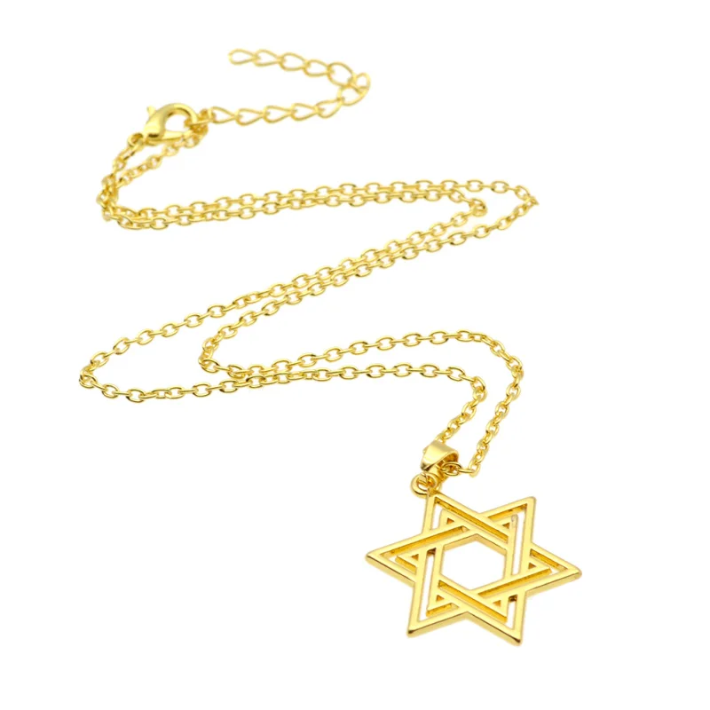 fashion lychee Star of David Pendant Necklace Women Men Chain Gift Gold Hollow Classic | Украшения и аксессуары