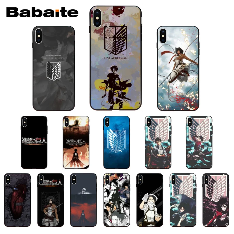 Мягкий чехол Babaite из ТПУ с изображением атаки на титанов для iPhone Xr XsMax 8 7 6 6S Plus Xs X 5 5S