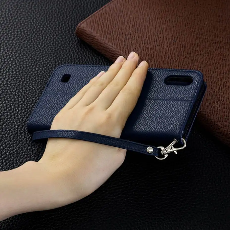 Flip Case For Samsung Galaxy A10 Luxury Litchi Stripes Wallet PU Leather Phone M10 Cover | Мобильные телефоны и