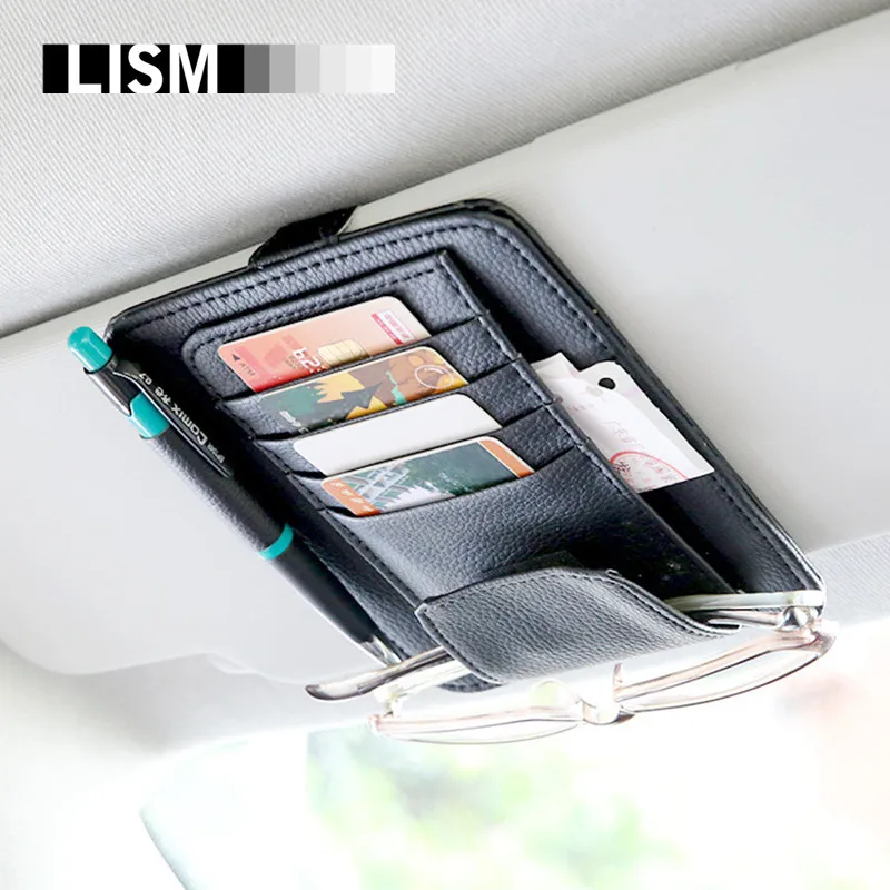 Универсальный автомобильный солнцезащитный козырек Card Case Держатель Clipper очки провести документы организатор билет сумка ручка вешалка автомобиль-Стайлинг укладка уборка