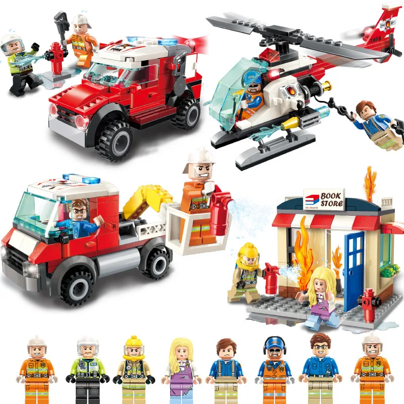 422 шт детские строительные блоки игрушки Совместимые с Legoingly город пожарная