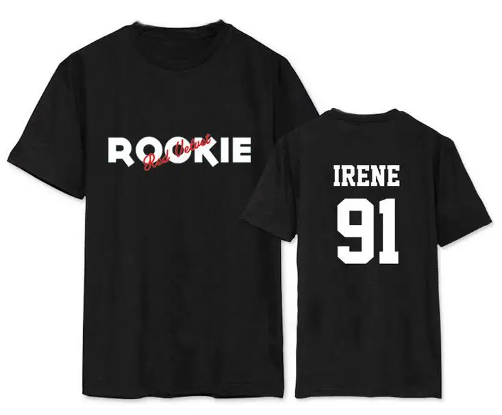 Красная бархатная мини-футболка с надписью на тему альбома новичка круглым