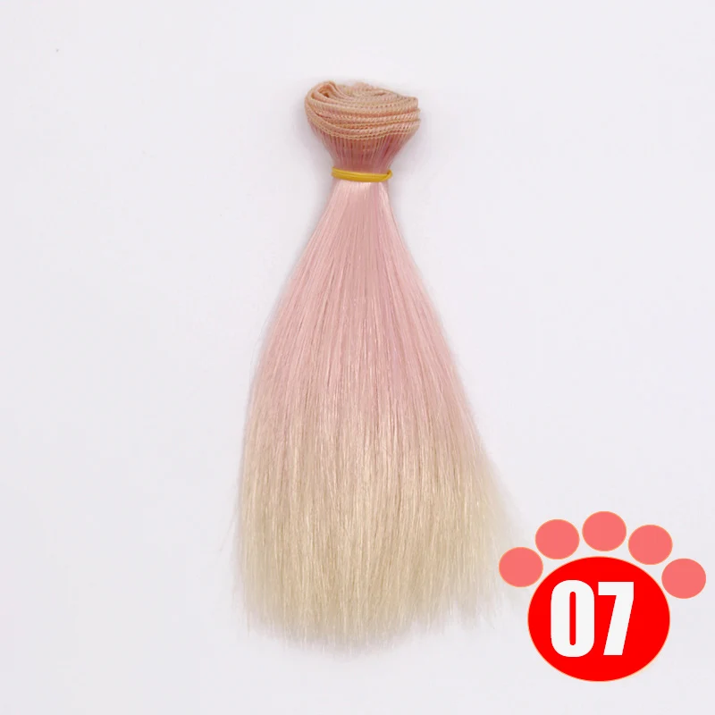 colour 07 Msiredoll bjd парик аксессуары 1 шт. 15*100 см или 25*100 см волосы куклы для 1/3 1/4 1/6 прямые волосы bjd парик diy - Цвет: colour 07