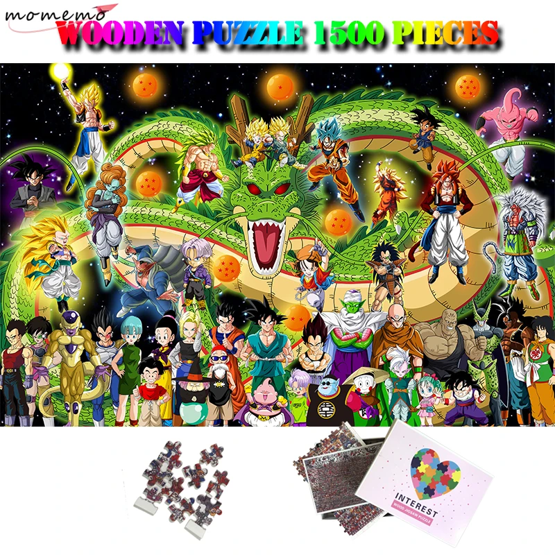 MOMEMO Dragon Ball Puzzle 1500 деталей деревянный для взрослых головоломка игрушка аниме 1500 деталей трудные головоломки интересные головоломки игрушки