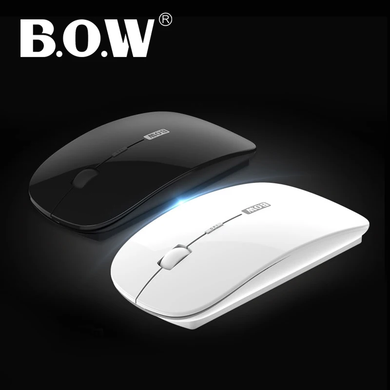 

B.O.W Slim Wireless Mouse Chargeable, Bluetooth & 2.4Ghz Slim Portable Mobile Optical Mice for Computer, Laptop, MacBook